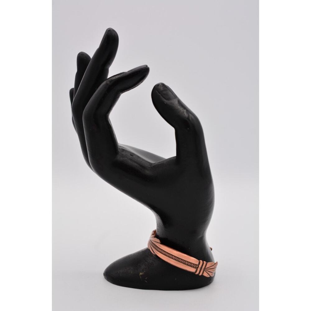 Vintage Solid Copper Cuff Bangle Bracelet Etched … - image 5